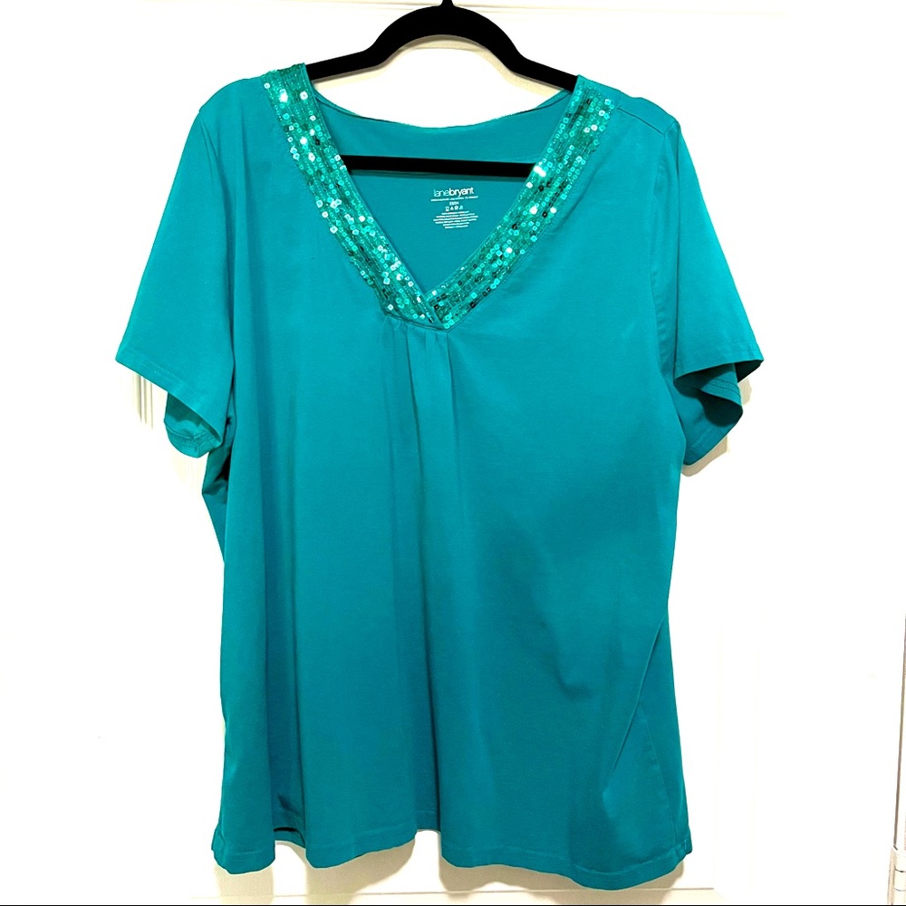 Teal sequined top